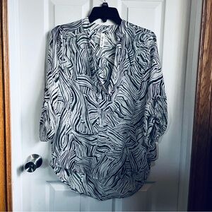 Lovely Day Monochrome Zebra Print Blouse